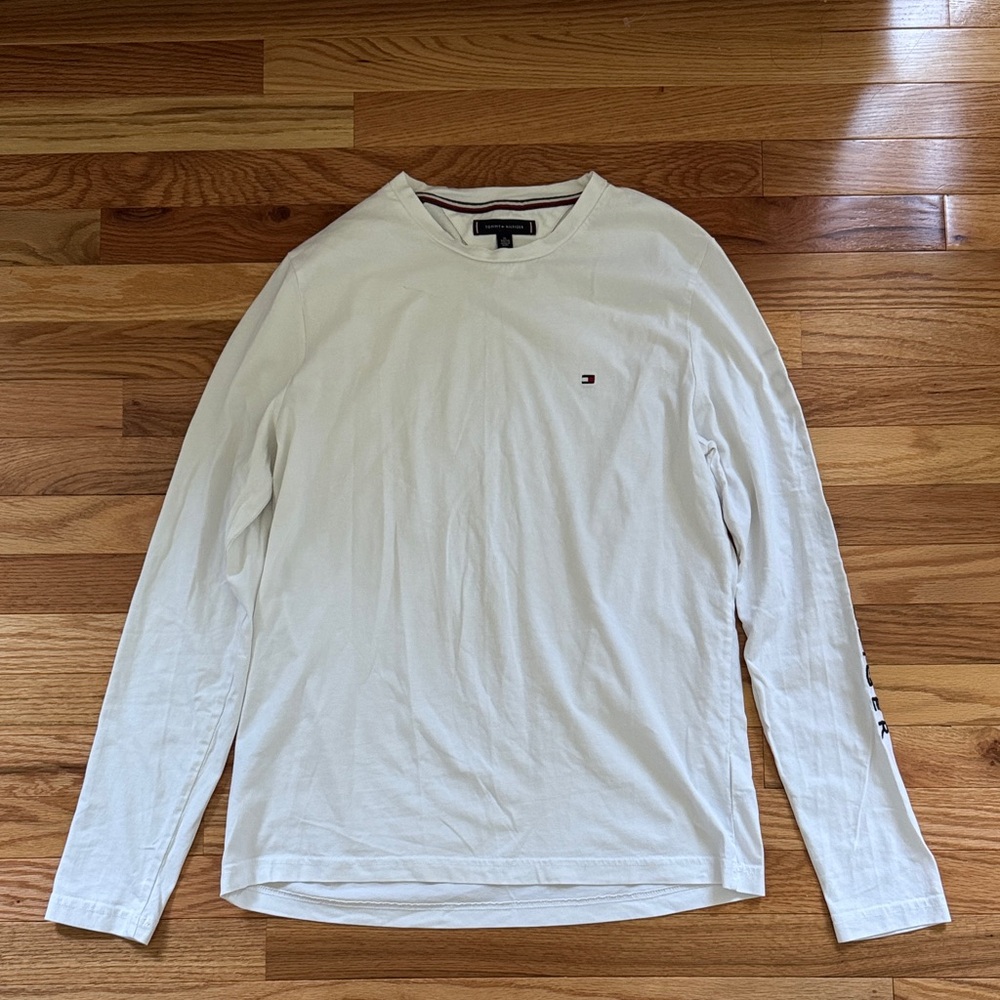 Tommy Hilfiger Men's white Long Sleeve Tee